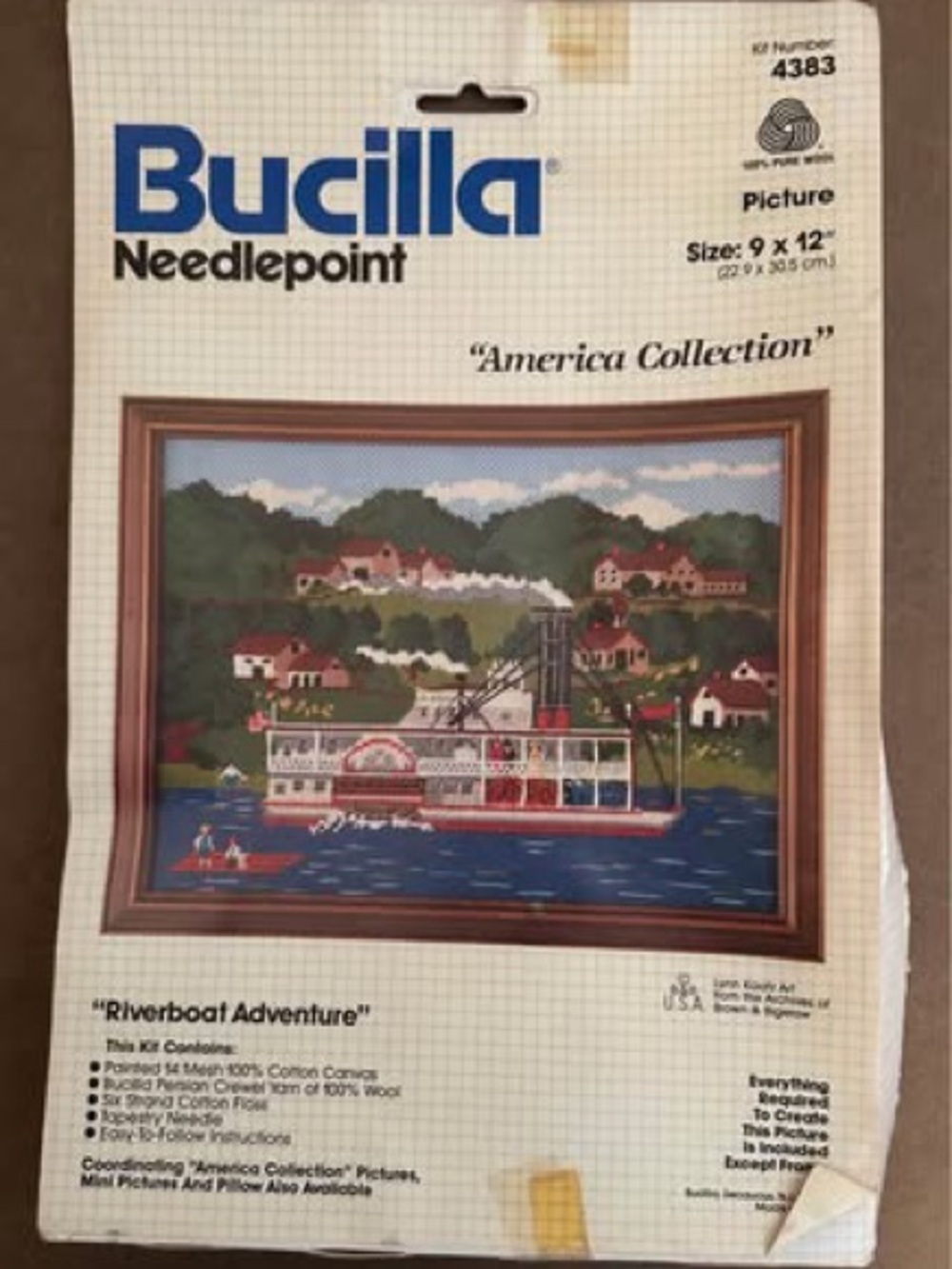 Bucilla Needlecraft Yarn Pack with Green, Blue, Red, White and Brown Threads